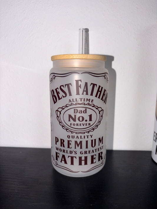 16oz Father’s day glass tumbler